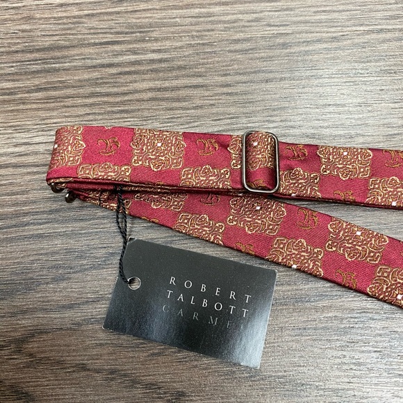 Robert Talbott NWT Red & Gold Check Bowtie - Picture 3 of 4